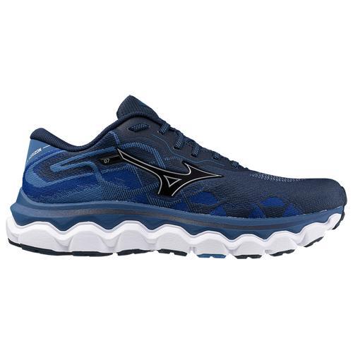 Mizuno Mens Wave Horizon 7 - Running Shoes Dress Blue/Silver Product Image