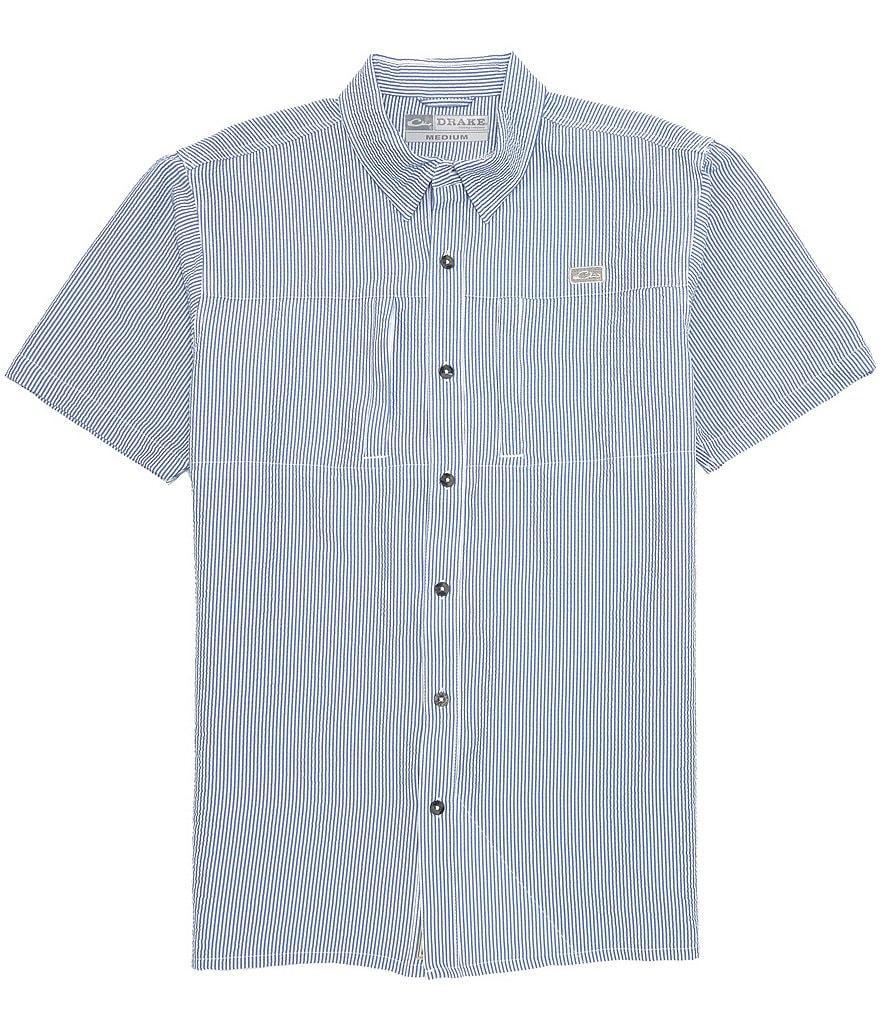 Drake Clothing Co. Seersucker Stripe Performance Short Sleeve Woven Shirt Product Image