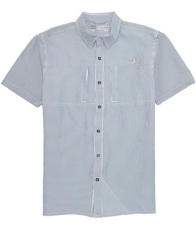 Drake Clothing Co. Seersucker Stripe Performance Short Sleeve Woven Shirt Product Image