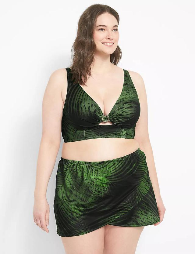 Lane Bryant Faux-Wrap Swim Skirt 36 Breezy Palm Product Image