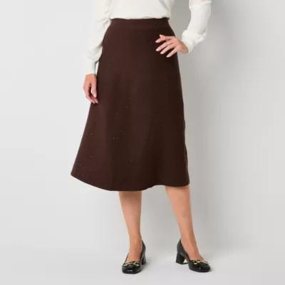 Liz Claiborne Womens Mid Rise Midi A-Line Skirt product image