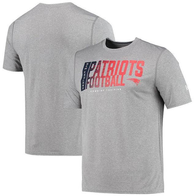 Mens New Era Heathered Gray New England Patriots Combine Authentic Game On T-Shirt Product Image