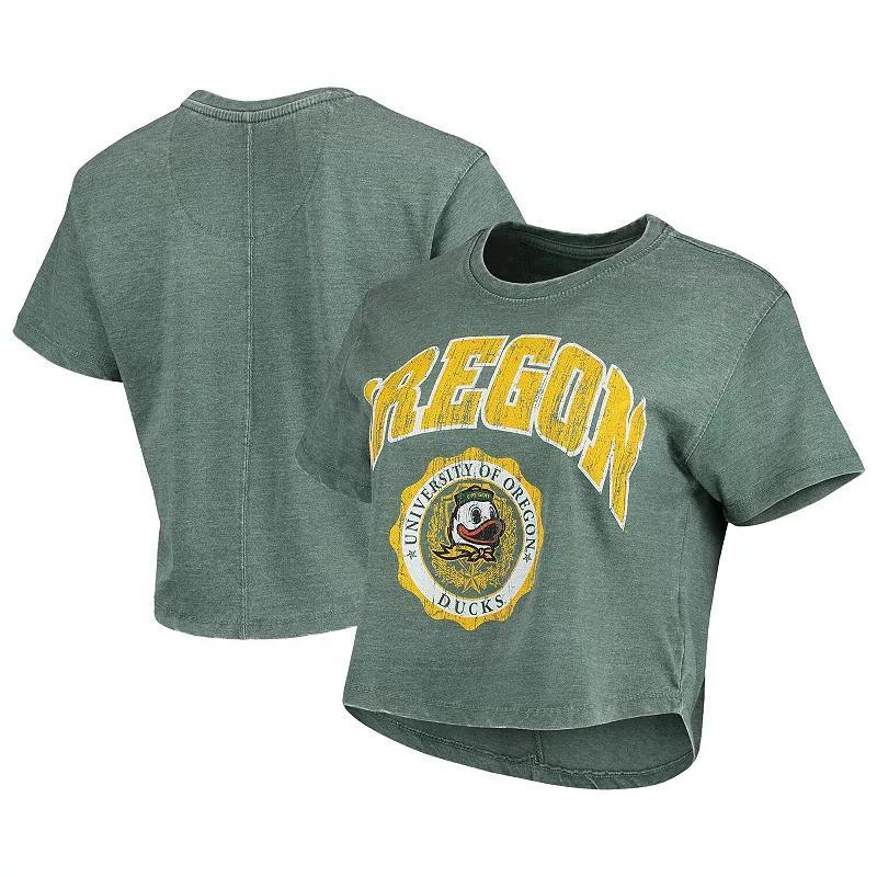 Womens Pressbox Oregon Ducks Edith Vintage Burnout Crop T-Shirt product image