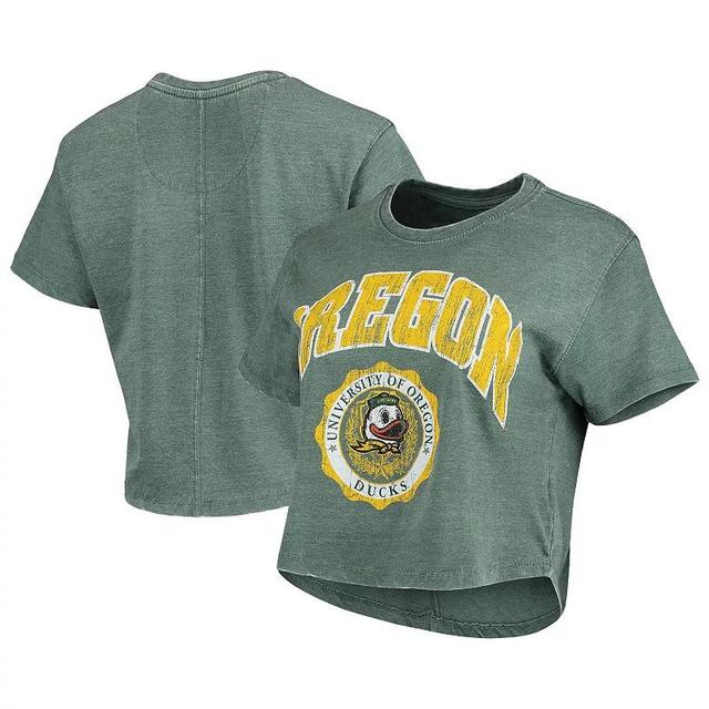 Womens Pressbox Oregon Ducks Edith Vintage Burnout Crop T-Shirt Product Image