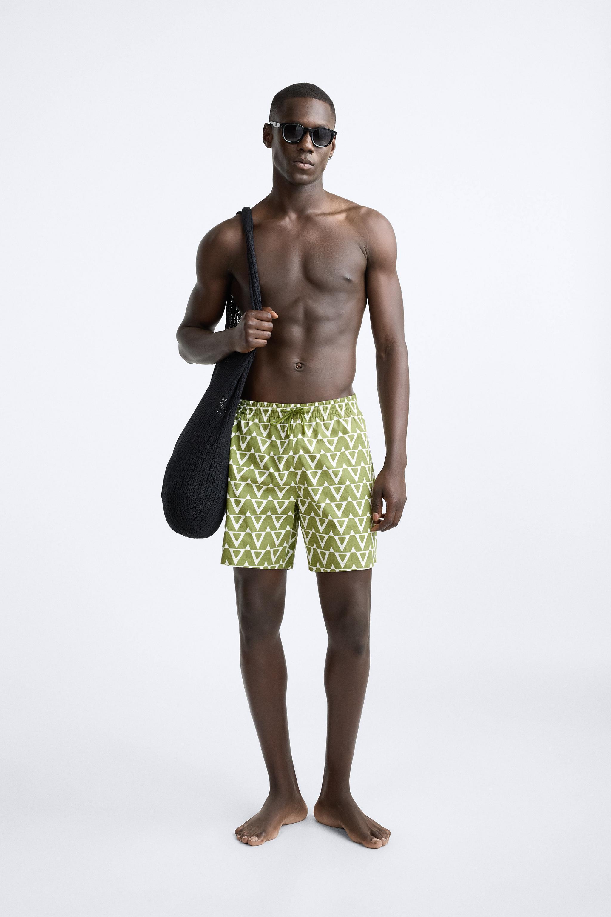 GEOMETRIC PRINT SHORT SWIMMING TRUNKS Product Image