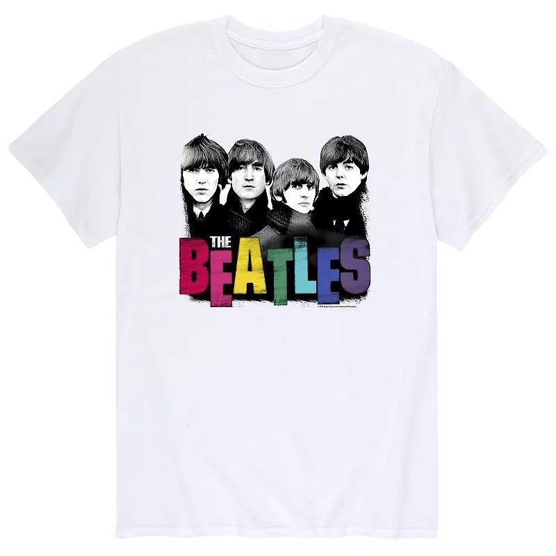 The Beatles Men's Group Color Graphic T-Shirt, White, Large Product Image