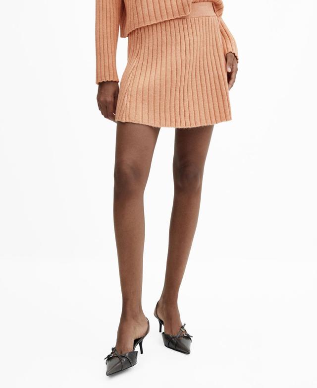 MANGO Rib Flare Sweater Miniskirt Product Image