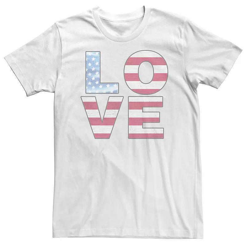 Big & Tall Americana Love American Flag Text Tee, Mens Product Image