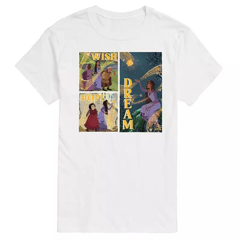 Disneys Wish Mens Wish Hope Dream Graphic Tee Blue Product Image