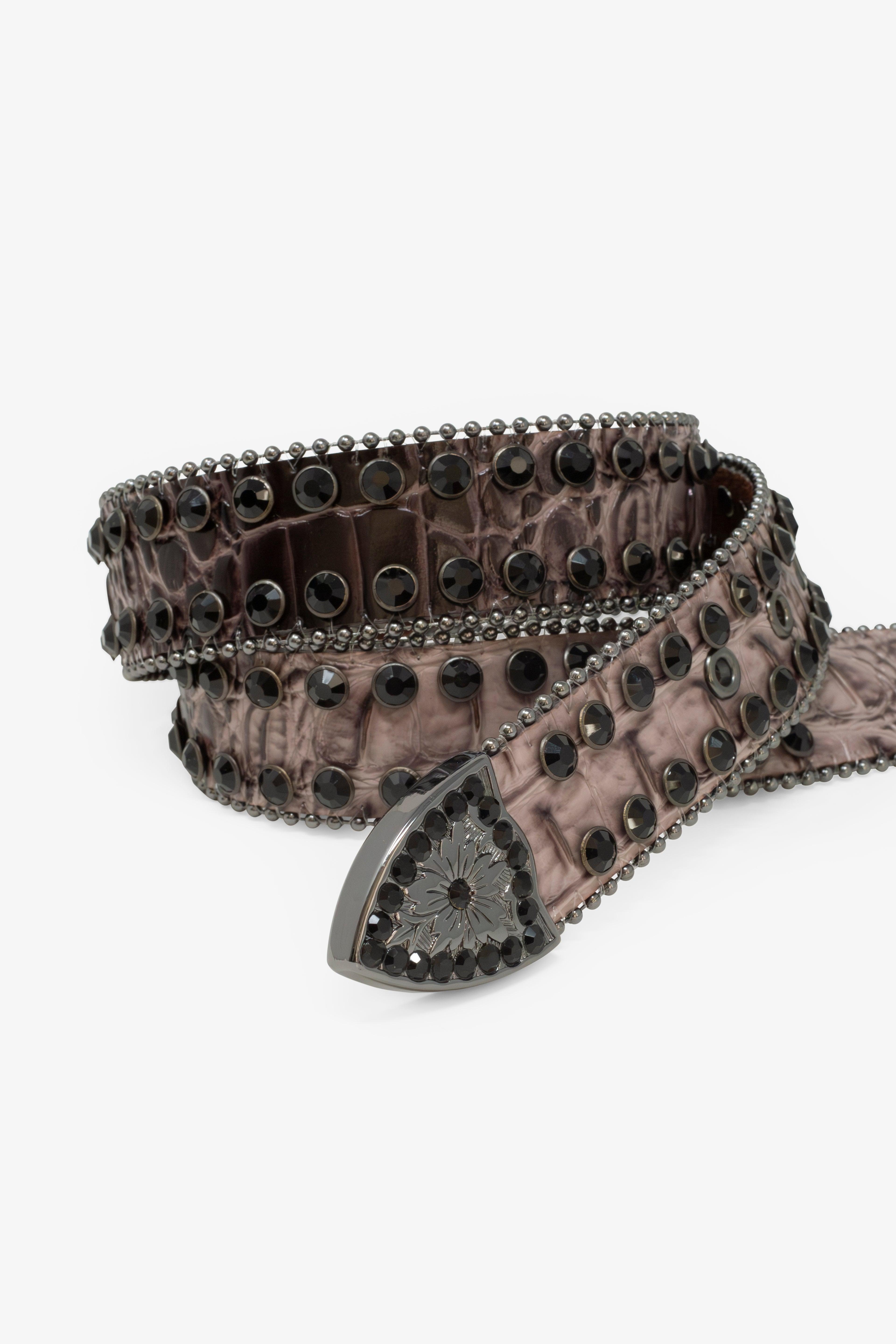 Double Row Studded Belt - Taupe Product Image