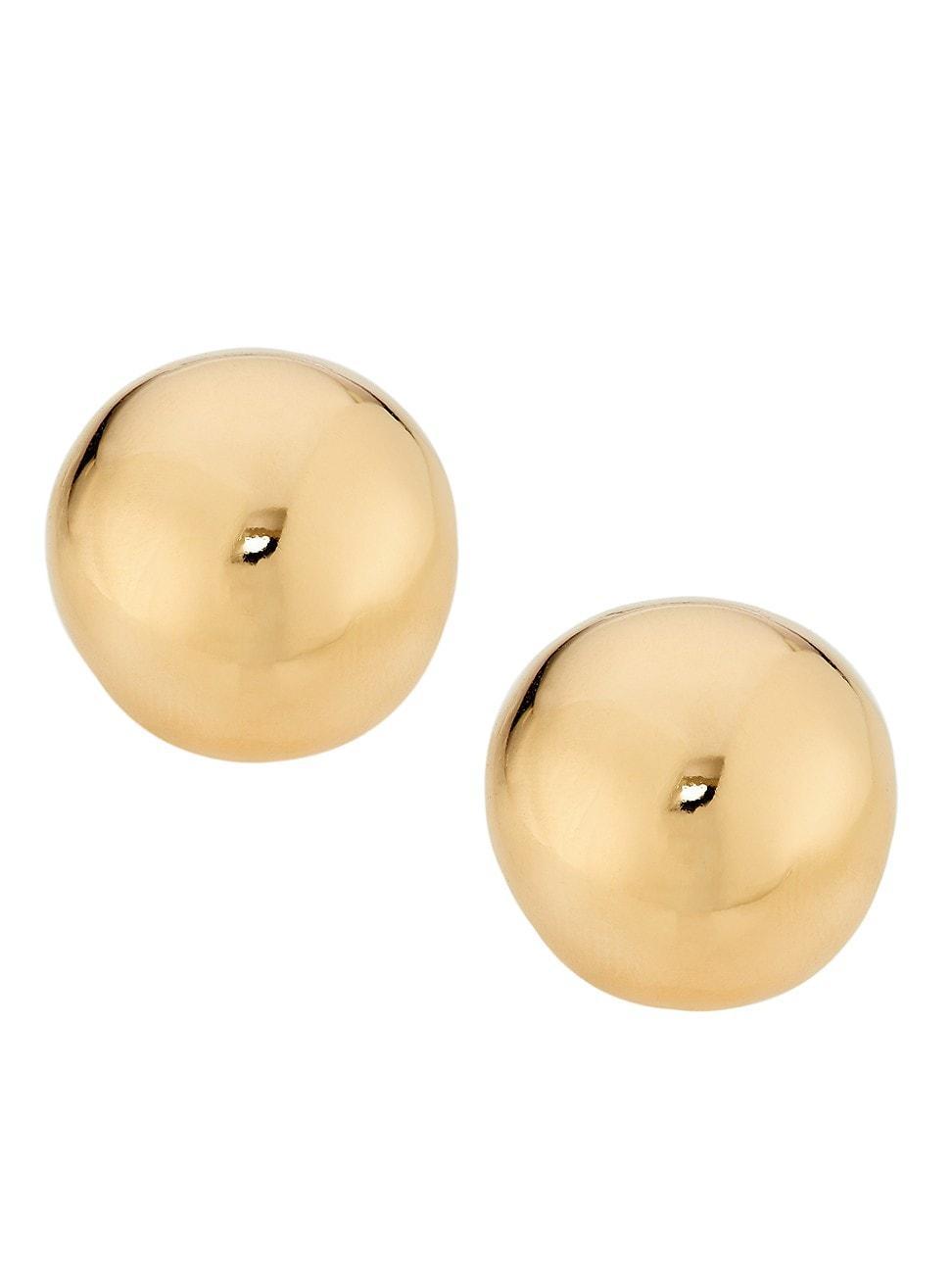 Womens Serena 14K-Gold-Plated Domed Stud Earrings Product Image