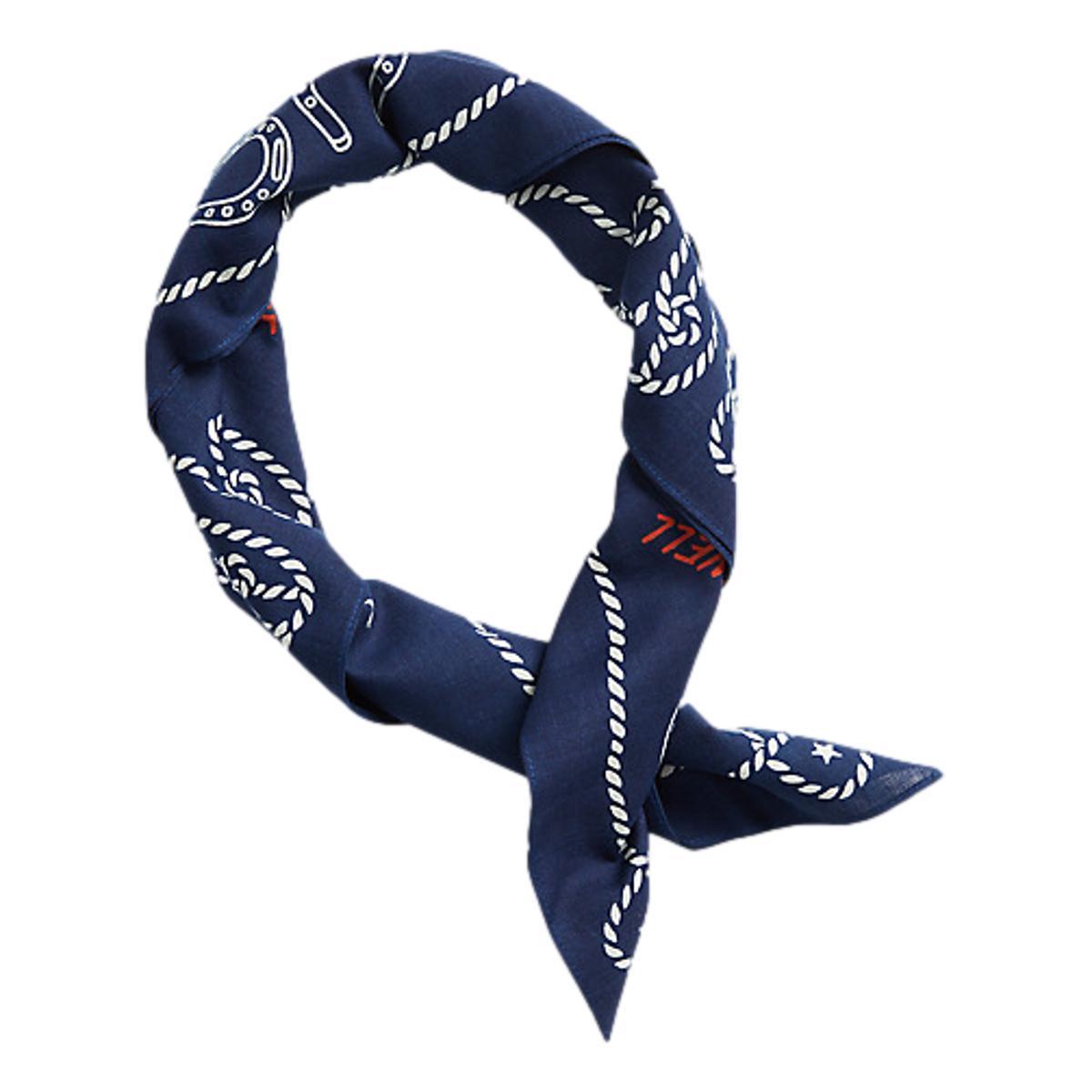 Indigo Jean-Print Cotton Bandanna Indigo/Cream/Red Product Image