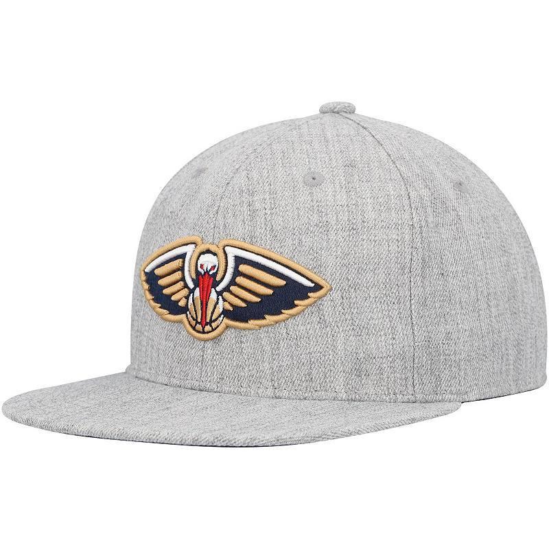 Mens Mitchell & Ness Heather Gray New Orleans Pelicans Hardwood Classics 2.0 Snapback Hat Product Image