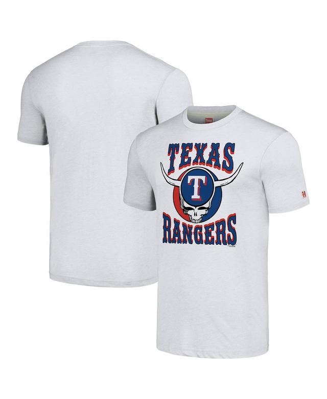 Mens Homage Ash Texas Rangers Grateful Dead Tri-Blend T-Shirt Product Image