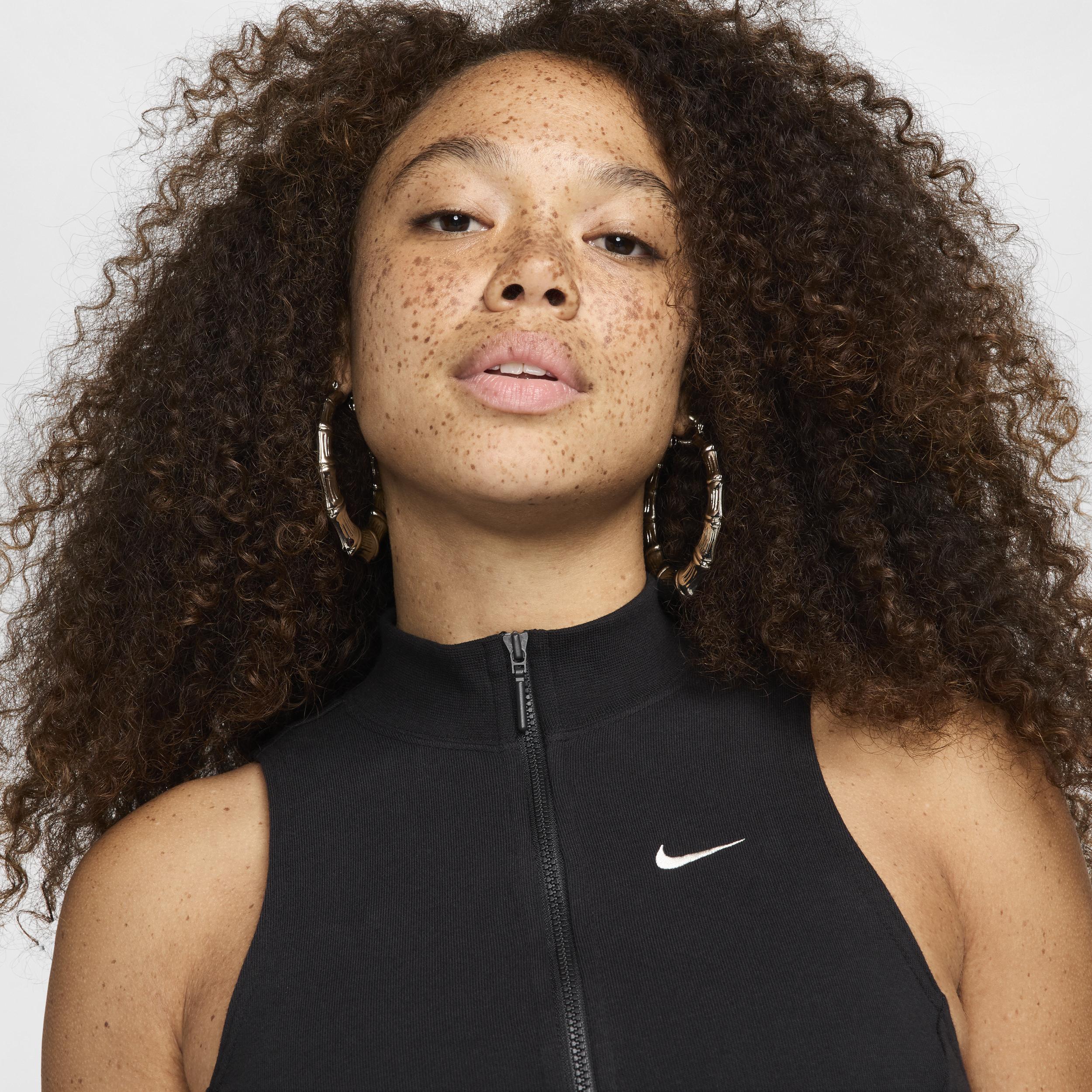 Nike Sportswear Chill Terry Women's Slim Cropped 1/2-Zip French Terry Tank Top Product Image