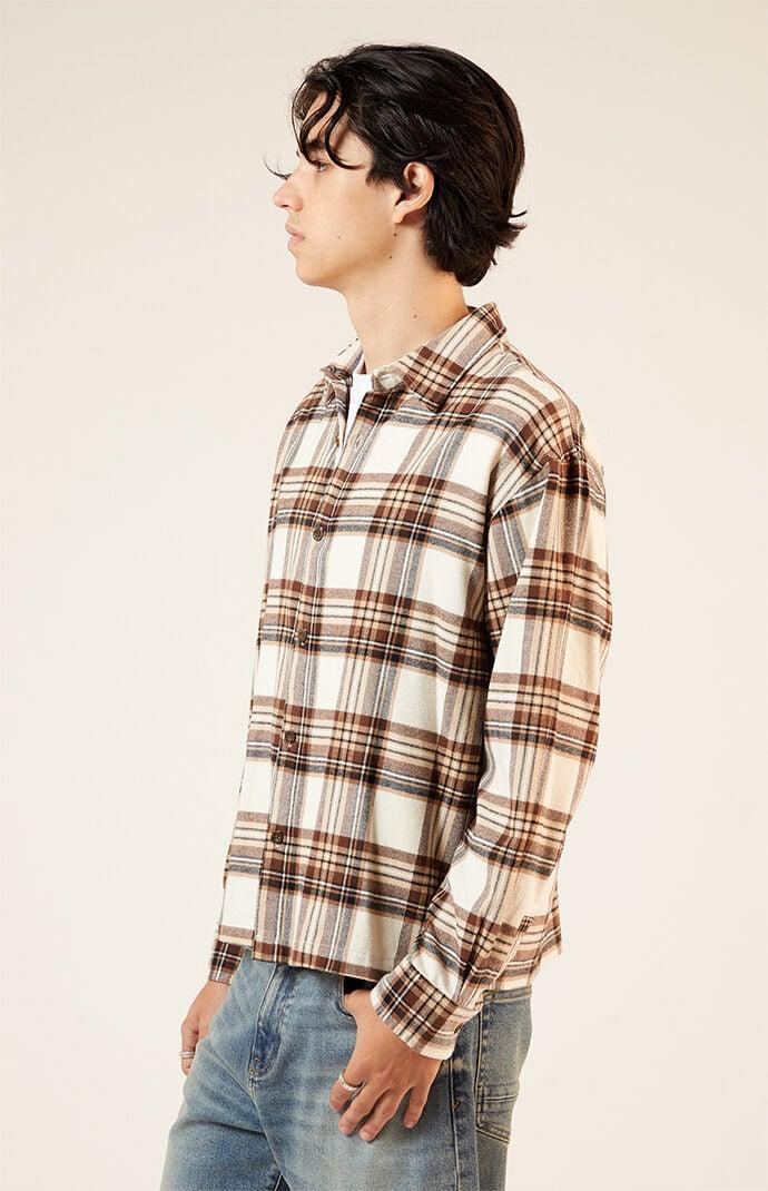 Men's Washed Cropped Flannel Shirt - Product Image