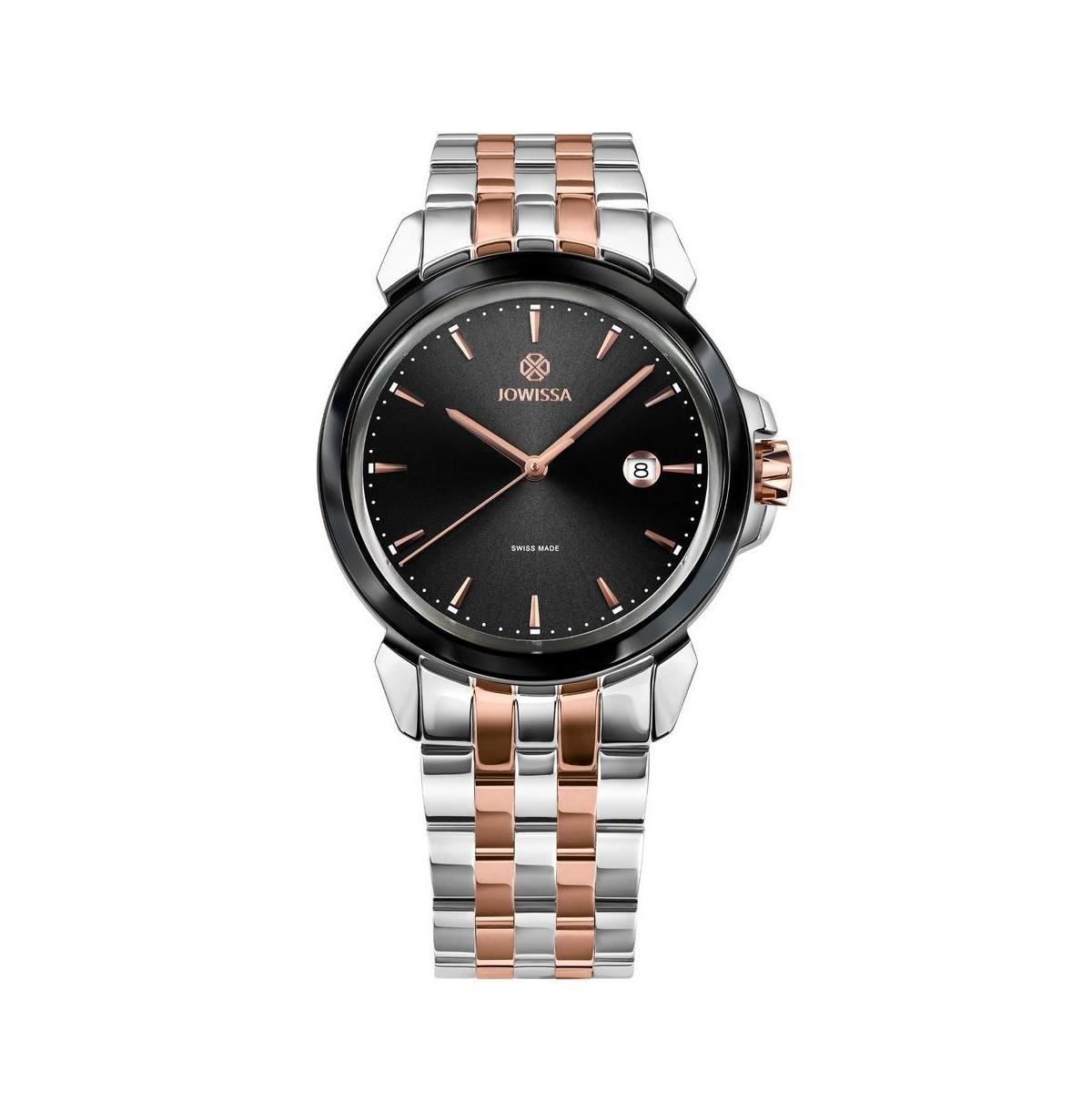 LeWy 3 Swiss Mens 42mm Watch Rose Gold Dial - Black Product Image