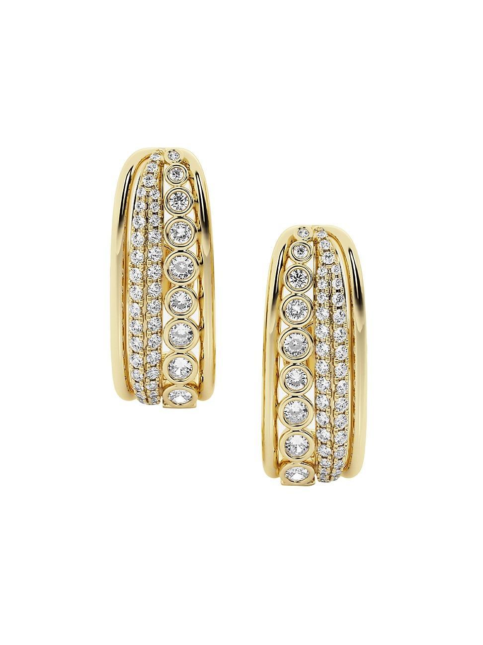 Womens Erth 14K Yellow Gold & 1.25 TCW Lab-Grown Diamond Suspender Stud Earrings Product Image