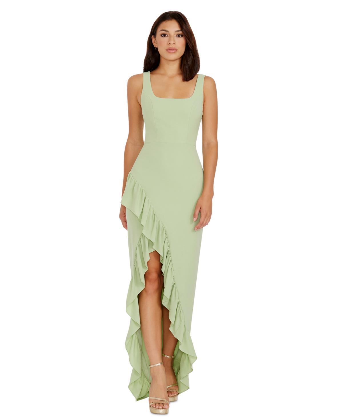 Dress the Population Womens Charlene Ruffled High-Low Gown Product Image