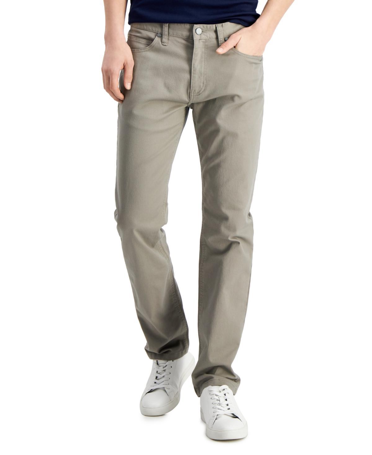 Alfani Mens Five-Pocket Straight-Fit Twill Pants, Created for Macys Product Image