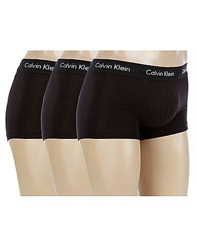 Calvin Klein Underwear Cotton Stretch Low Rise Trunks 3-Pack Men's Underwear Product Image