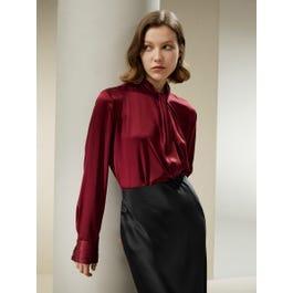 Asymmetrical Embellished Pleats Shirt Product Image