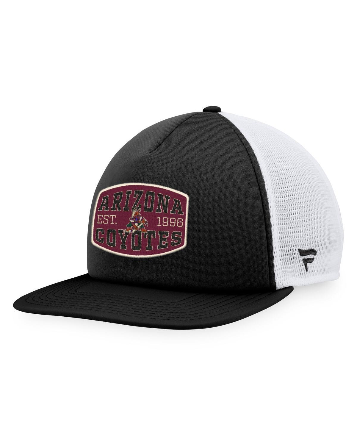 Mens Fanatics Black Arizona Coyotes Foam Front Patch Trucker Snapback Hat - Black Product Image