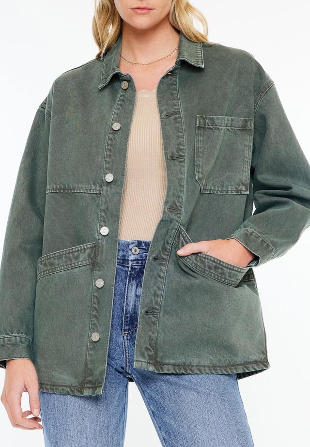 Kancan Kancan Womens Olive Oversized Chore Jacket Green Size X Large - Maurices Product Image