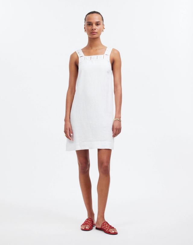 Embroidered Tank Mini Dress in Linen Product Image