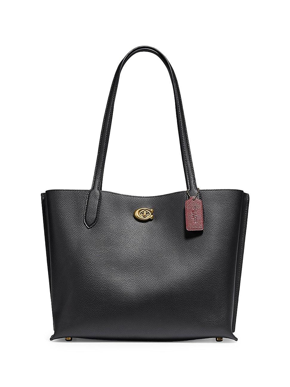 COACH Willow Pebble Leather Solid Tote Bag Product Image