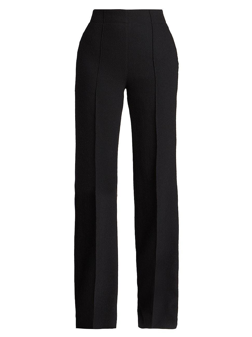 Womens Wool-Blend Wide-Leg Trousers product image