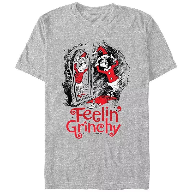 Big & Tall Dr. Seuss Feeling Grinchy Graphic Tee, Mens Athletic Grey Product Image