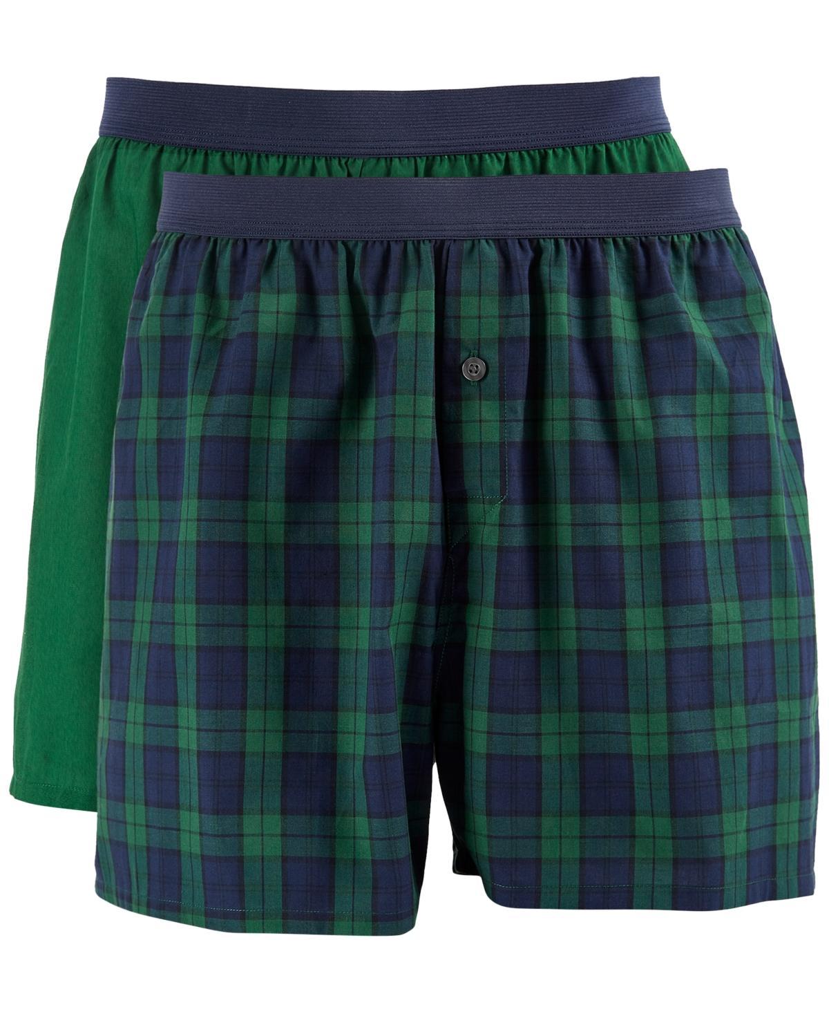 Club Room Mens 2-pk. Buffalo Check & Solid Boxer Shorts, Created for Macys Product Image