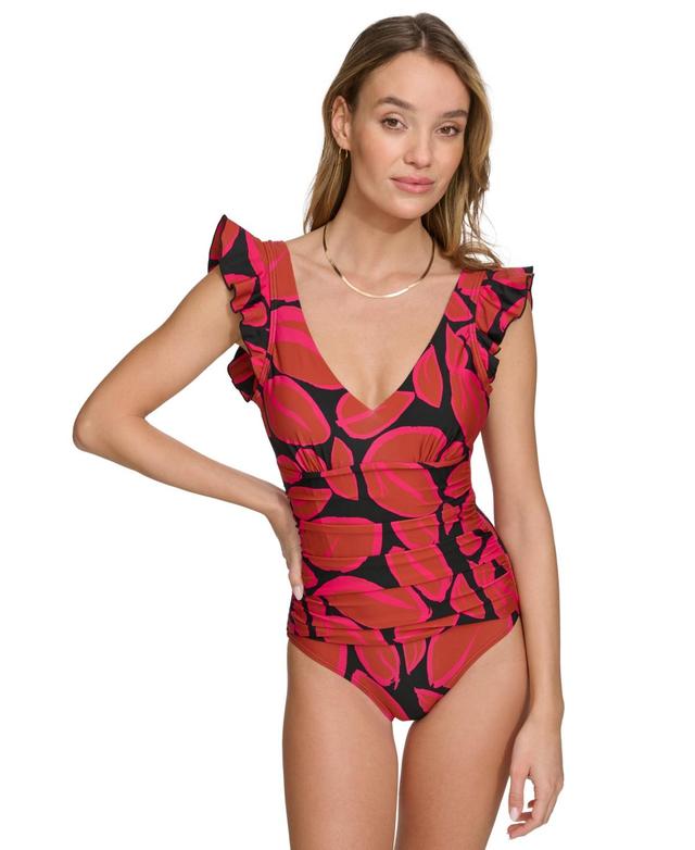 Women's Ruffle-Trim One-Piece Swimsuit Product Image