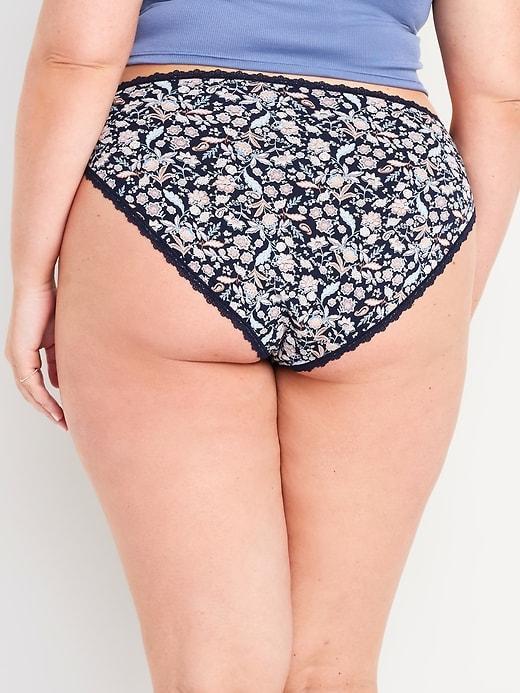 High-Waisted Lace-Trim Bikini Underwear Product Image