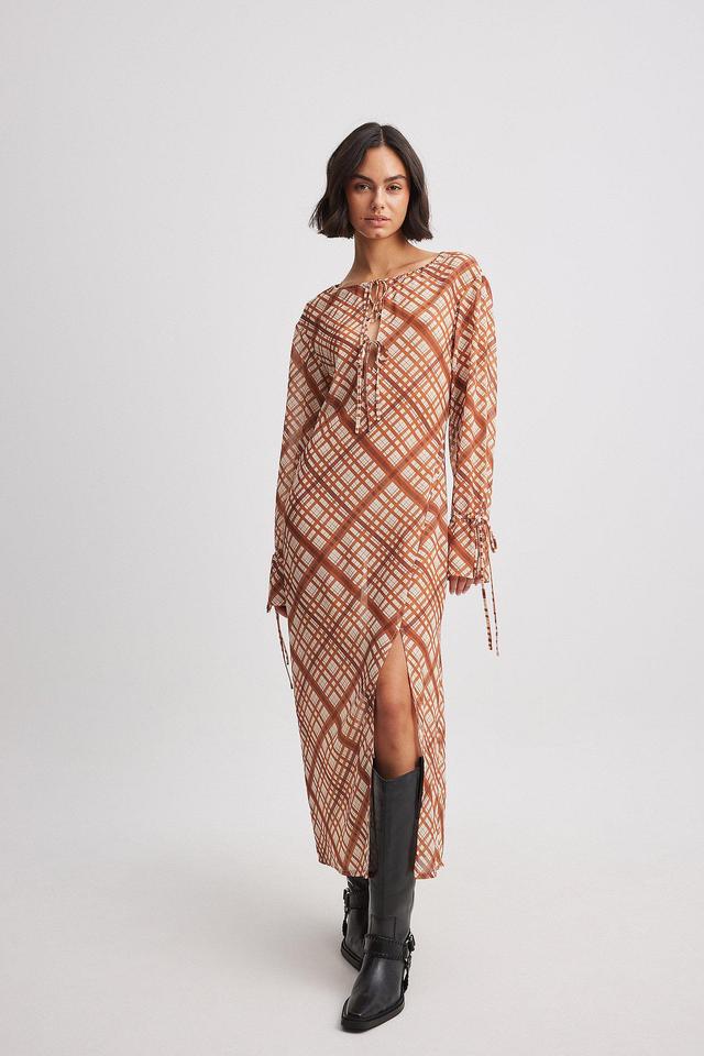 Checked Flowy Midi Dress Product Image