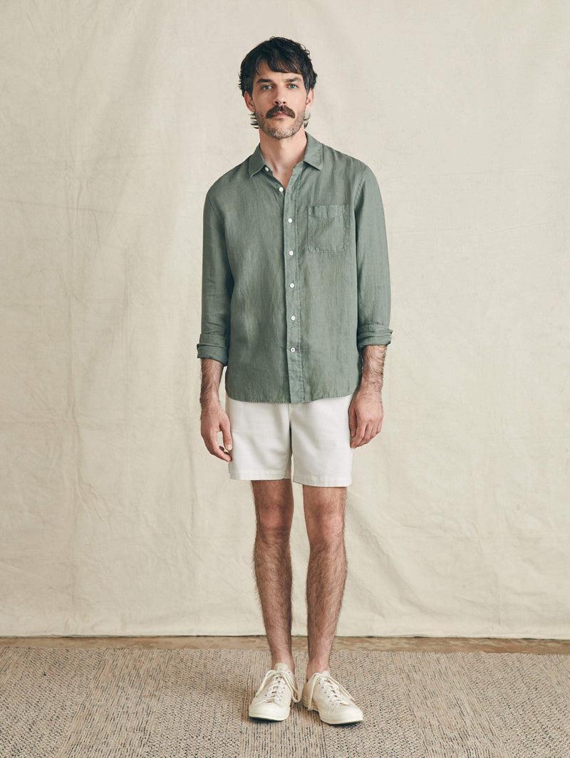 Laguna Linen Shirt - Desert Olive Product Image