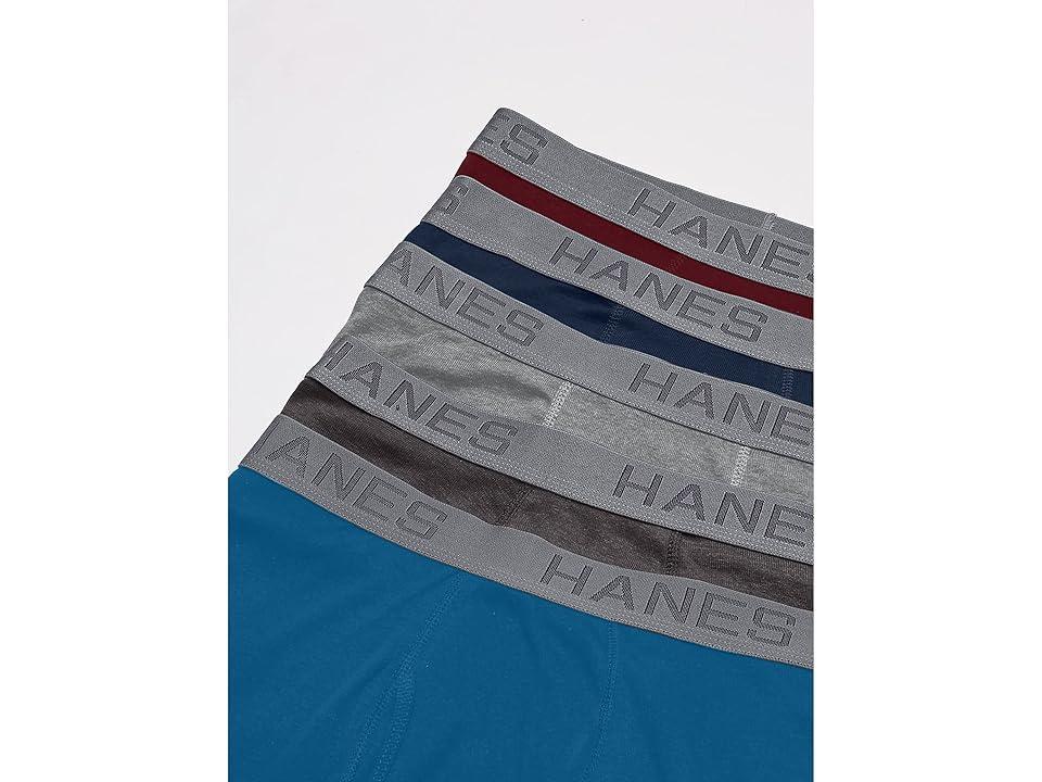 Hanes Ultimate(r) Boxer Briefs 5-Pack (Indigo Ink/Frontier Blue Pe Heather/Classic Denim) Men's Underwear Product Image