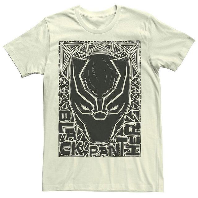 Mens Marvel Black Panther Mask Woodcut Portrait Tee Product Image