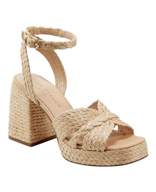 Marc Fisher LTD Janie Raffia Ankle Strap Platform Sandal Product Image