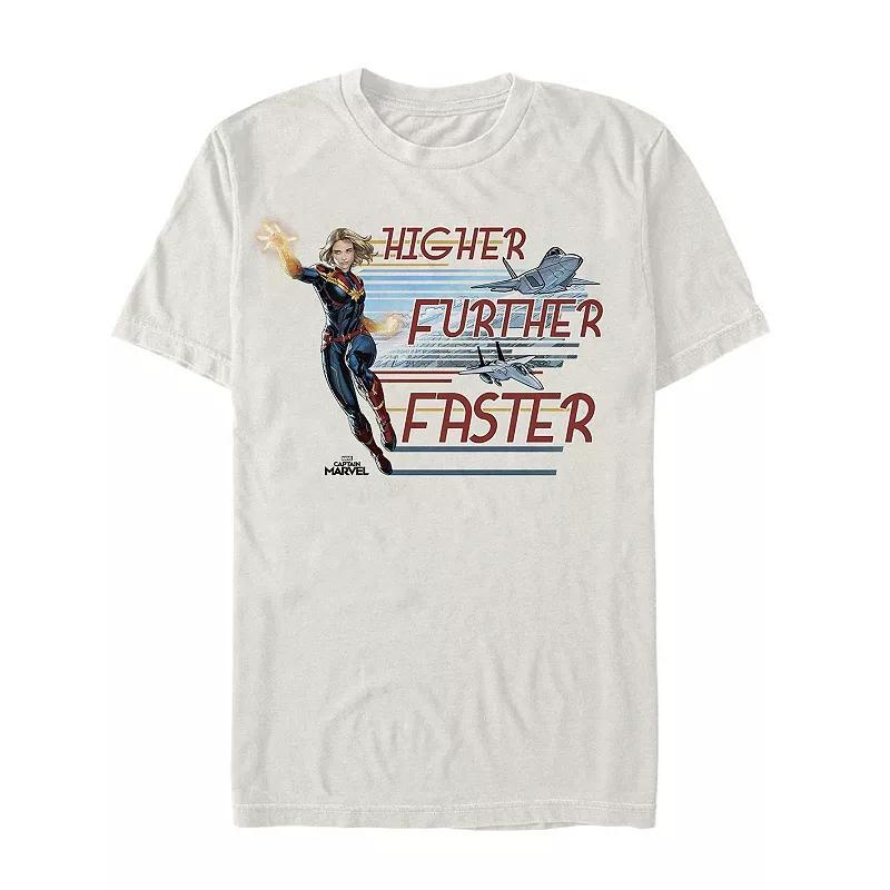 Girls 7-16 Captain Marvel Higher Further Faster Fighter Jets Tee, Girls Athletic Grey Product Image