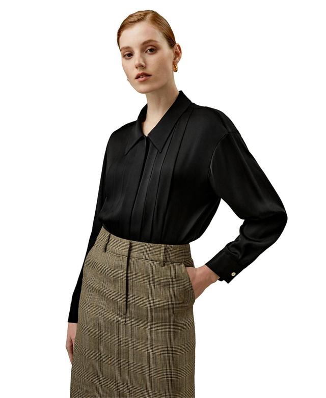 Lilysilk Womens Elagent Pleated Silk Blouse Product Image