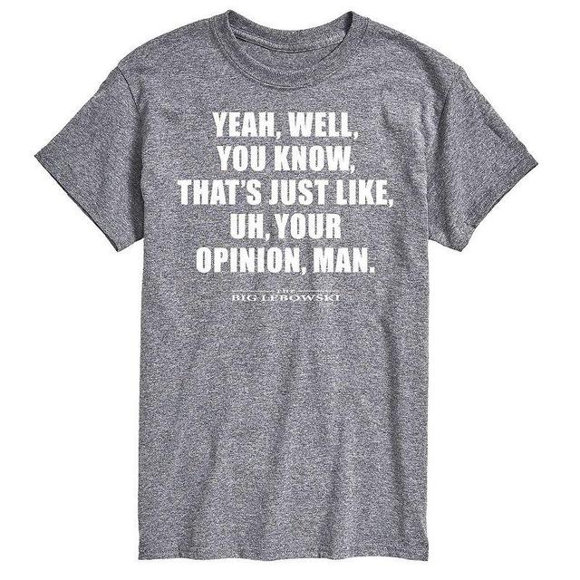 Big & Tall The Big Lebowski Your Opinion Tee, Mens Grey Product Image