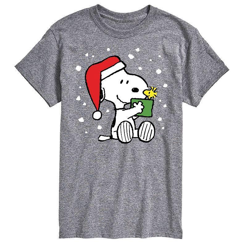 Mens Peanuts Snoopy Present Tee Med Grey Product Image