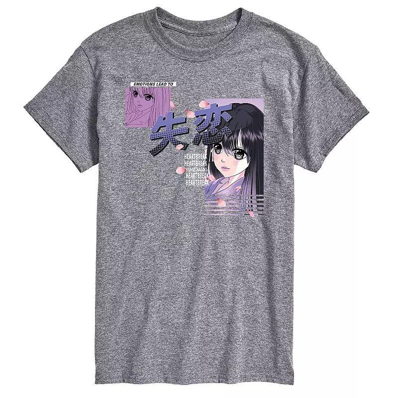 Mens Anime Heartbreak Tee Med Grey Product Image