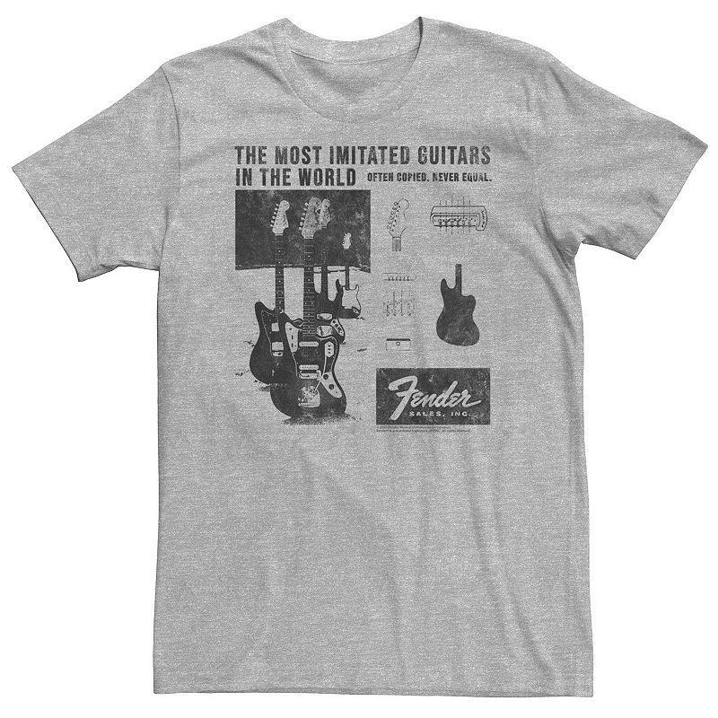 Big & Tall Fender The Most Imitated Guitars In The World Tee, Mens Athletic Grey Product Image