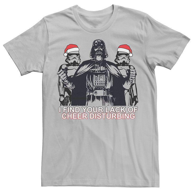 Mens Star Wars Vader Santa Troopers Christmas Tee Grey Product Image