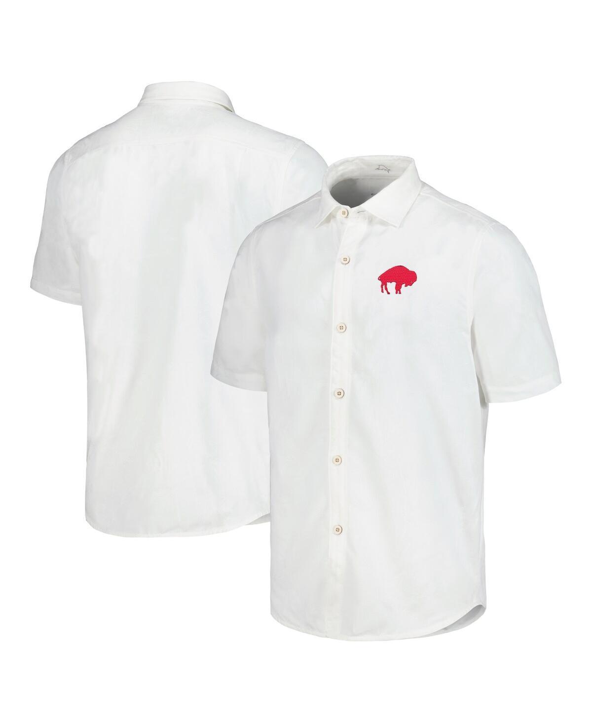 Tommy Mens Bahama White Buffalo Bills Sport Coconut Point Palm Vista IslandZone Button-Up Camp Shirt Product Image