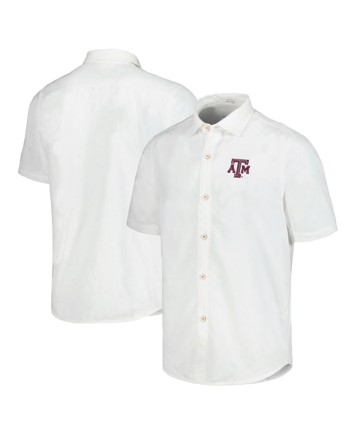 Tommy Bahama Mens White Ohio State Buckeyes Coconut Point Palm Vista IslandZone Camp Button-Up Shirt Product Image