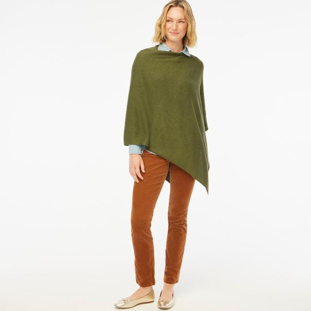 Cotton-blend triangle sweater poncho Product Image